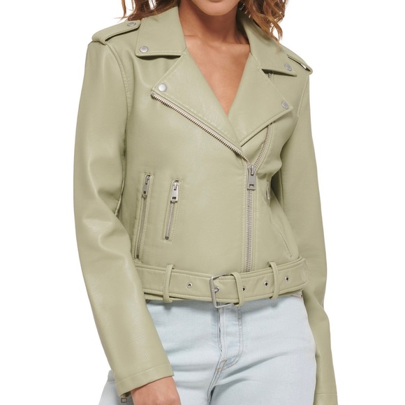Levi’s Faux Leather Belted Moto Jacket. NWT - Picture 4 of 8